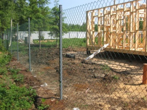 Забор из сетки рабицы в натяг 60 метров