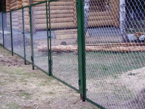 Забор из сетки рабицы в натяг секционный 15 соток